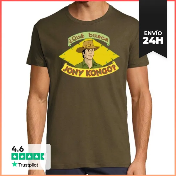 Camiseta Hombre Clásica ¿Qué Busca Jony Kongo? Chico LaTostadora