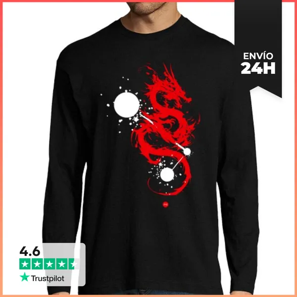 Camiseta Hombre Manga Larga Aliento Carmesí LaTostadora