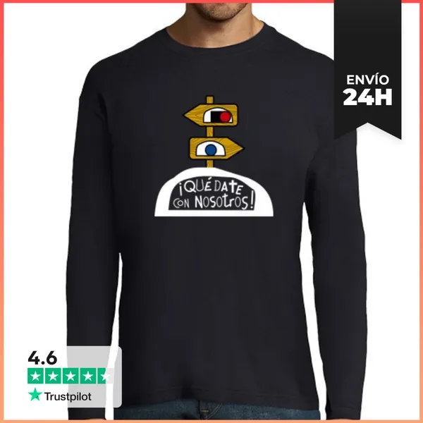 Camiseta Hombre Manga Larga Emaus Quedate Dark Manga Larga Big