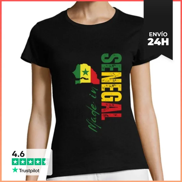 Camiseta Mujer Clásica Hecho En Senegal, Orgullo Senegalés