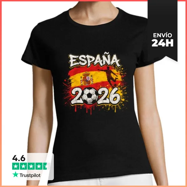 Camiseta Mujer Clásica España 26 Aficionado Salpicadura De
