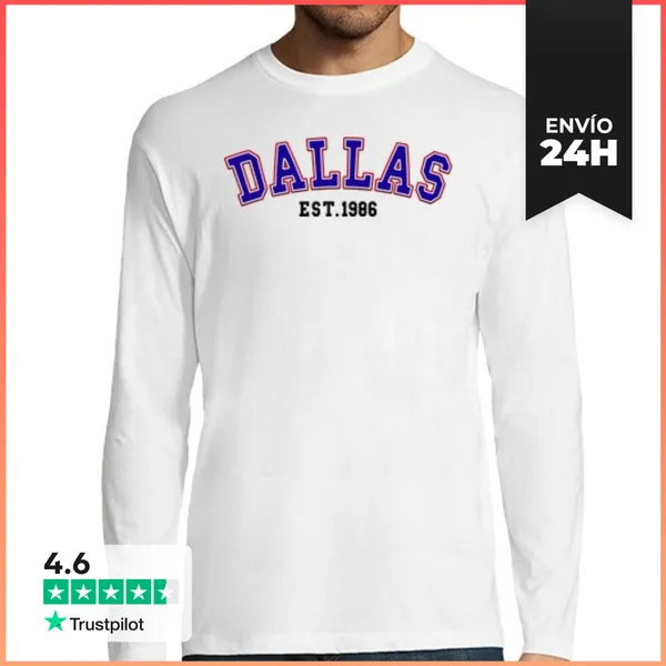 Camiseta Hombre Manga Larga Dallas Est 1986 LaTostadora