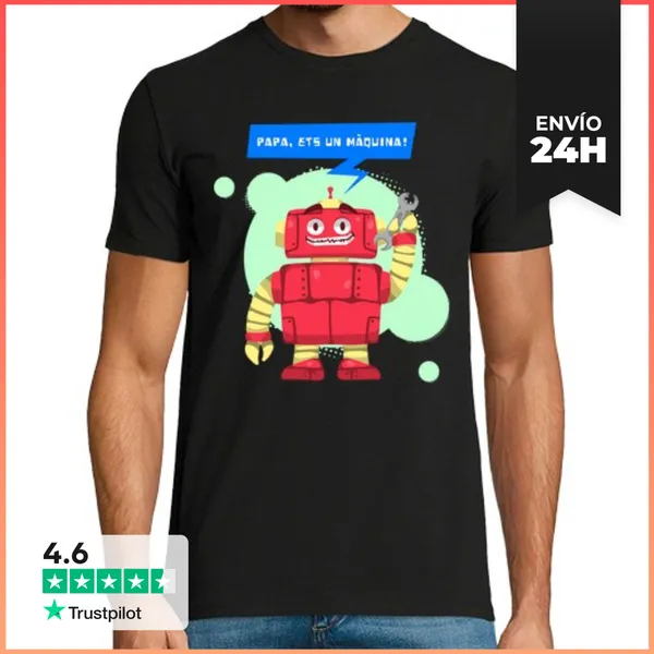 Camiseta Hombre Clásica Papa, Ets Un Màquina LaTostadora