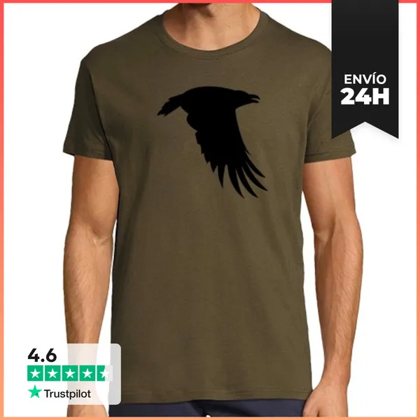 Camiseta Hombre Clásica Munin Y Hugin Nordic Myth Vikingo
