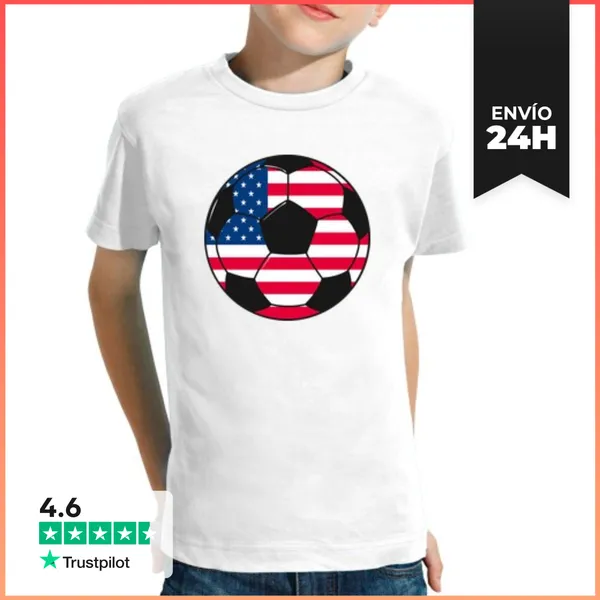 Camiseta Clásica Para Niños Equipo De Fútbol EE UU LaTostadora