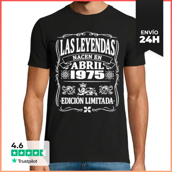 Camiseta Hombre Clásica Leyendas Nacen En Abril 1975 LaTostadora