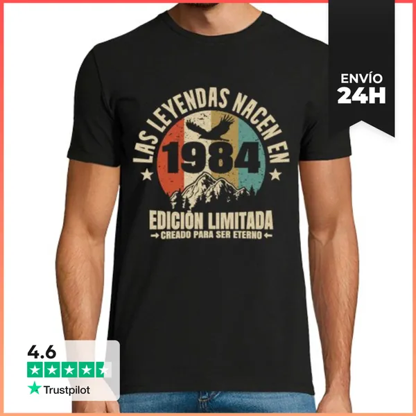 Camiseta Hombre Clásica Las Leyendas Nacen En 1984 LaTostadora