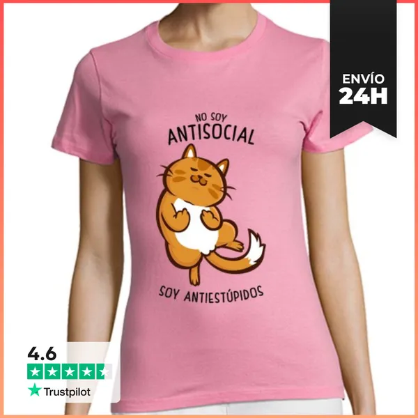Camiseta Mujer Clásica No Soy Antisocial LaTostadora