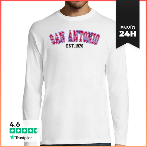Camiseta Hombre Manga Larga San Antonio Est 1976 LaTostadora