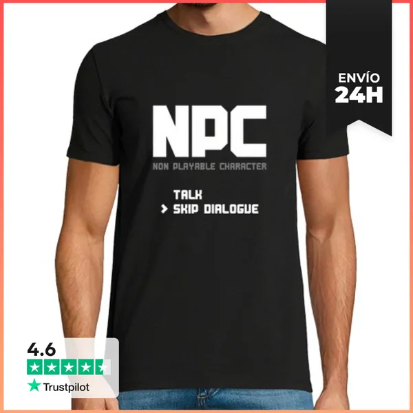 Camiseta Hombre Clásica NPC Hablar O Esquivar LaTostadora