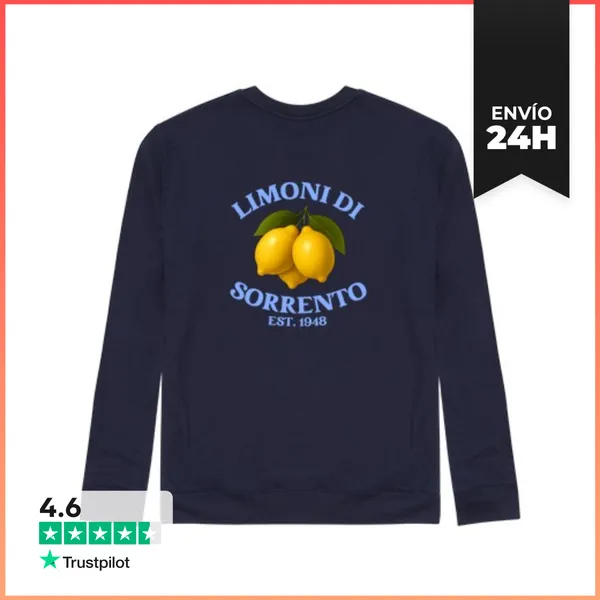 Sudadera Unisex Limones De Sorrento Limón Italia Obra De Arte