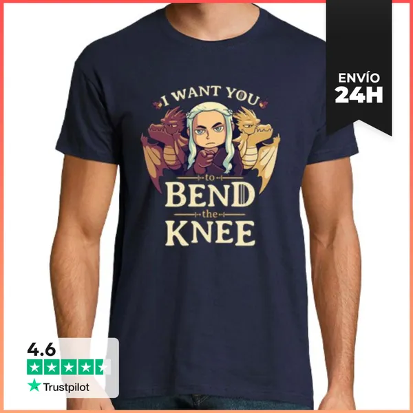Camiseta Hombre Clásica Bend Knee Daenerys Targaryen Camiseta