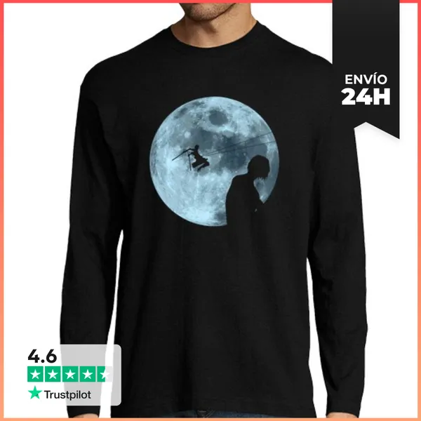 Camiseta Hombre Manga Larga Hombre, Manga Larga, Negra