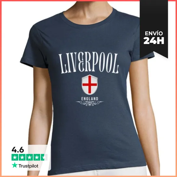 Camiseta Mujer Clásica Amo Liverpool, Recuerdo De Liverpool