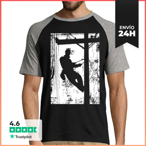Camiseta Hombre, Estilo Béisbol Papá Padre Electricista