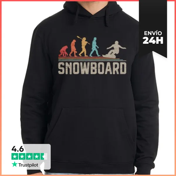 Sudadera Unisex Con Capucha Evolución De La Tabla De Snowboard