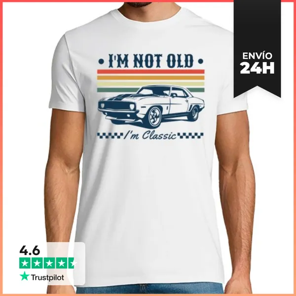 Camiseta Hombre Clásica No Soy Viejo Soy Un Coche Retro Clásico