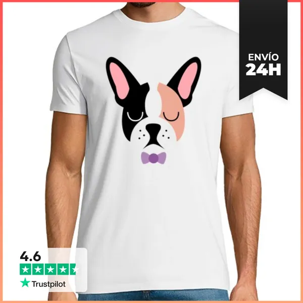 Camiseta Hombre Clásica Bulldog Francés Chico LaTostadora