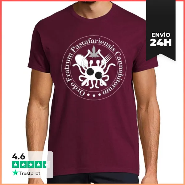 Camiseta Hombre Clásica Escudo De La Orden De Hermanos Pastafari
