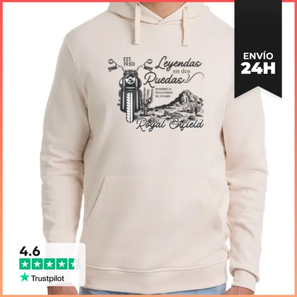 Sudadera Unisex Con Capucha Royal Enfield Leyendas En Dos Ruedas