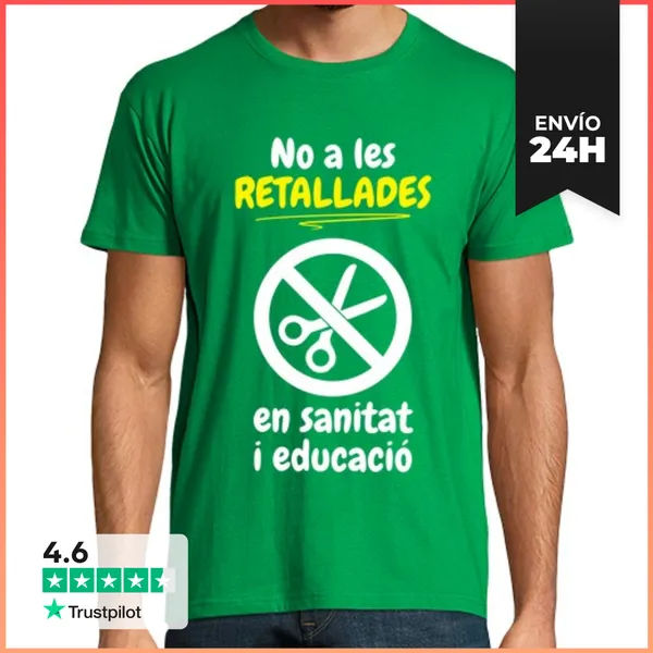 Camiseta Hombre Clásica No A Les Retallades En Sanitat I Educació