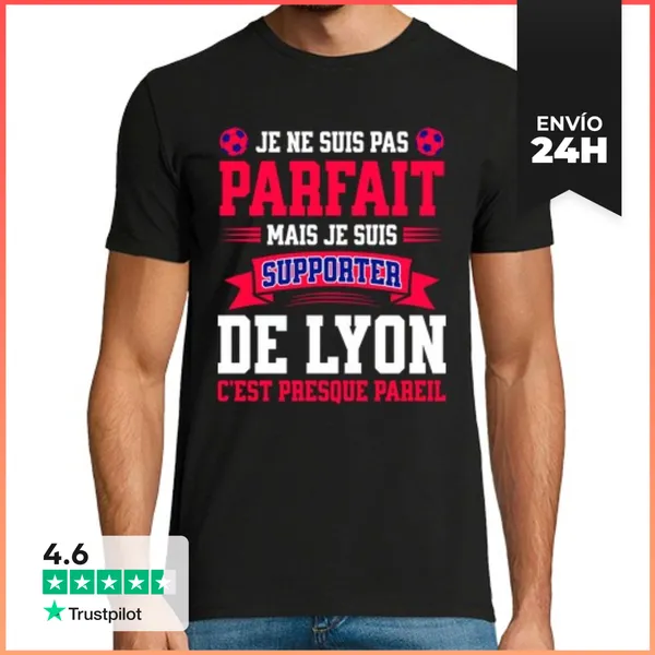 Camiseta Hombre Clásica Partidario Fútbol Lyon Orgulloso Lyonna