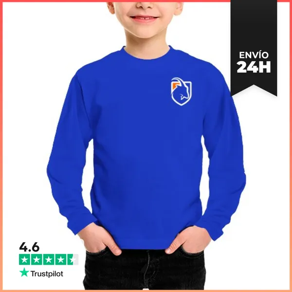 Camiseta Manga Larga Para Niños Niño, Manga Larga, Azul Royal