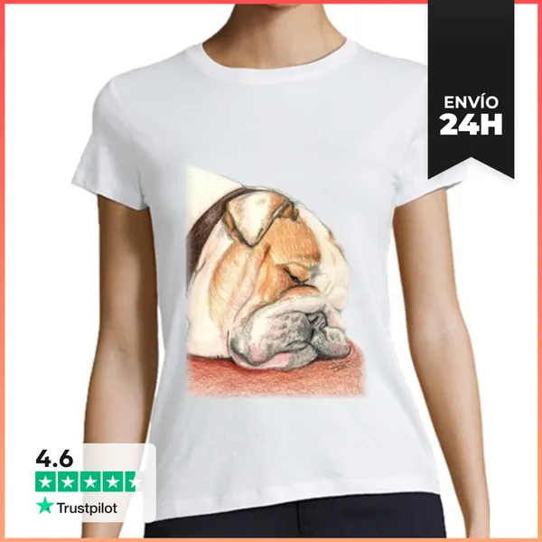 Camiseta Mujer Clásica Bulldog Inglés Alfie LaTostadora