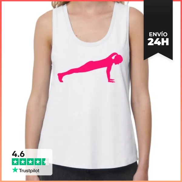 Camiseta Mujer Sin Mangas, Loose Fit Yoga Pilates LaTostadora