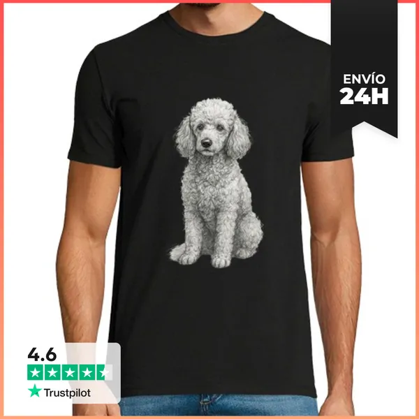 Camiseta Hombre Clásica Perro Caniche LaTostadora