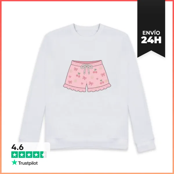 Sudadera Unisex Corta Rosa Coqueta Cerezas Lazos Y Flores