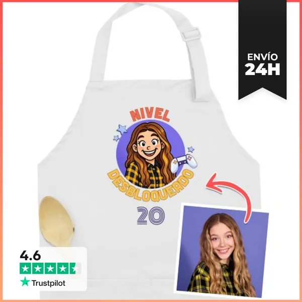 Delantal Premium Con Bolsillo Efecto Ilustración Delantal Nivel