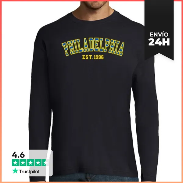 Camiseta Hombre Manga Larga Filadelfia Est 1996 LaTostadora