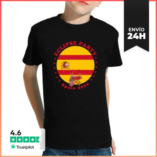 Camiseta Clásica Para Niños Fiesta De Eclipse España 2026 Eclipse