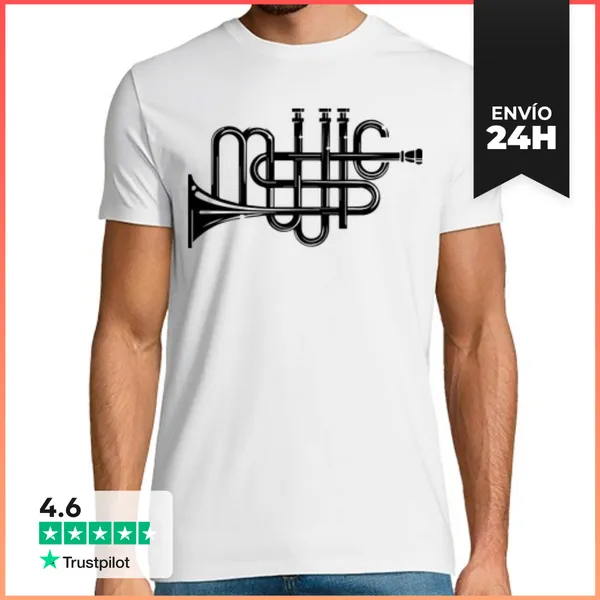 Camiseta Hombre Clásica Música Trompeta LaTostadora