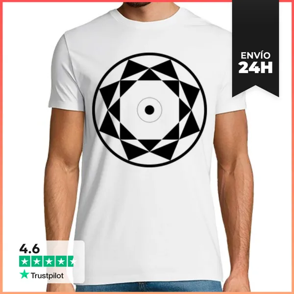 Camiseta Hombre Clásica Diseño De Mandala De Estrella Geométric