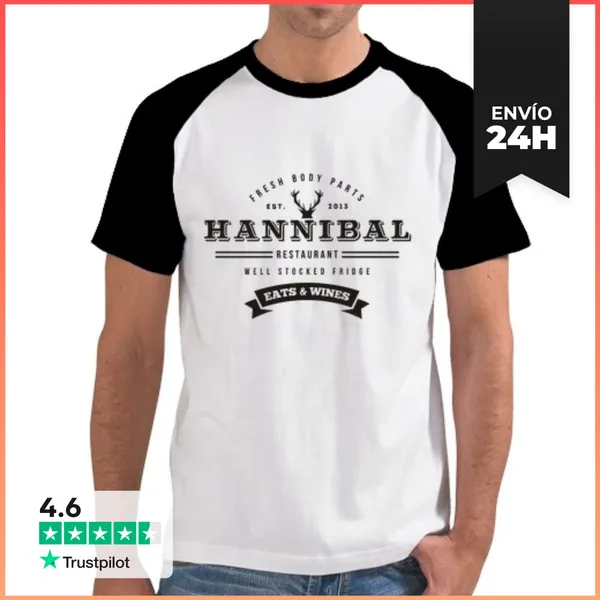 Camiseta Hombre, Estilo Béisbol Restaurante Hannibal LaTostadora