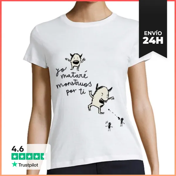 Camiseta Mujer Clásica Yo Mataré Monstruos Por Ti LaTostadora
