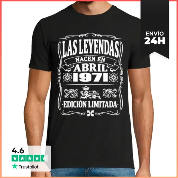 Camiseta Hombre Clásica Leyendas Nacen En Abril 1971 LaTostadora