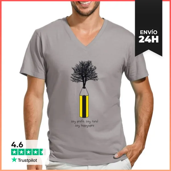 Camiseta Hombre, Cuello Pico Profe Happyagro LaTostadora