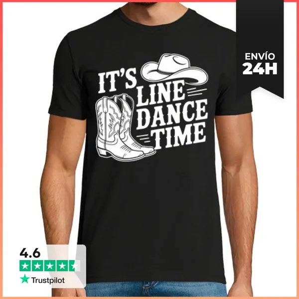 Camiseta Hombre Clásica Vaquero Es Hora Del Baile En Línea Coun