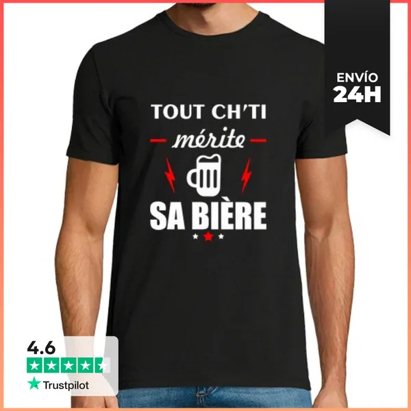 Camiseta Hombre Clásica Chti Cerveza Humor Alcohol Regalo