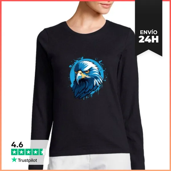 Camiseta Mujer Manga Larga Águila Azul LaTostadora