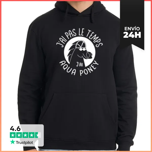 Sudadera Unisex Con Capucha No Tengo Tiempo Tengo Aqua Pony