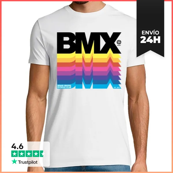 Camiseta Hombre Clásica Brave Bikers BMX Black LaTostadora