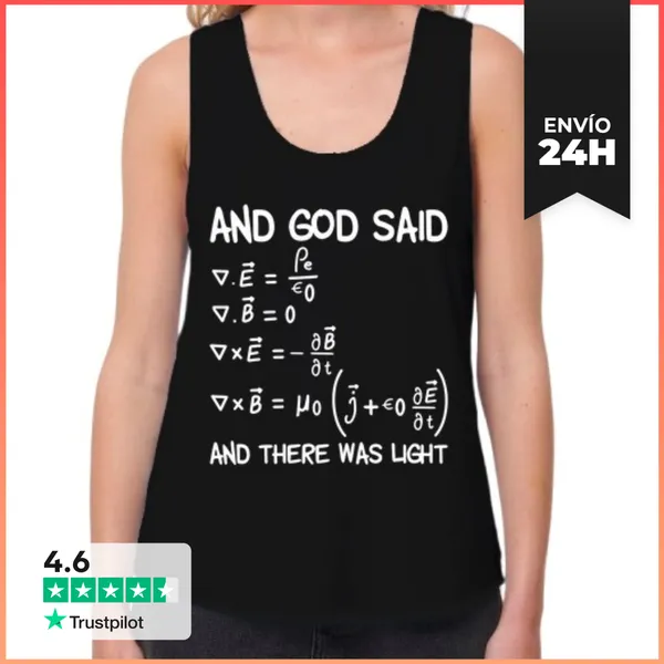 Camiseta Mujer Sin Mangas, Loose Fit Ecuaciones De Maxwell Y Dios