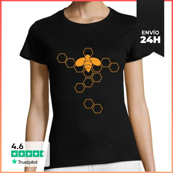 Camiseta Mujer Clásica Camiseta Manga Corta Mujer Diseño Abejas