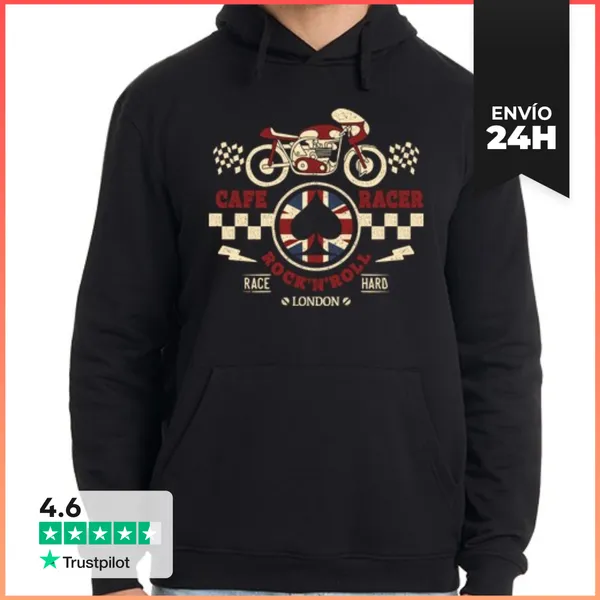 Sudadera Unisex Con Capucha Cafe Racer LaTostadora