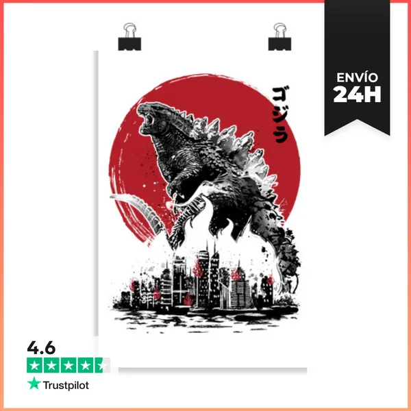 Póster Vertical Gojira Attack LaTostadora