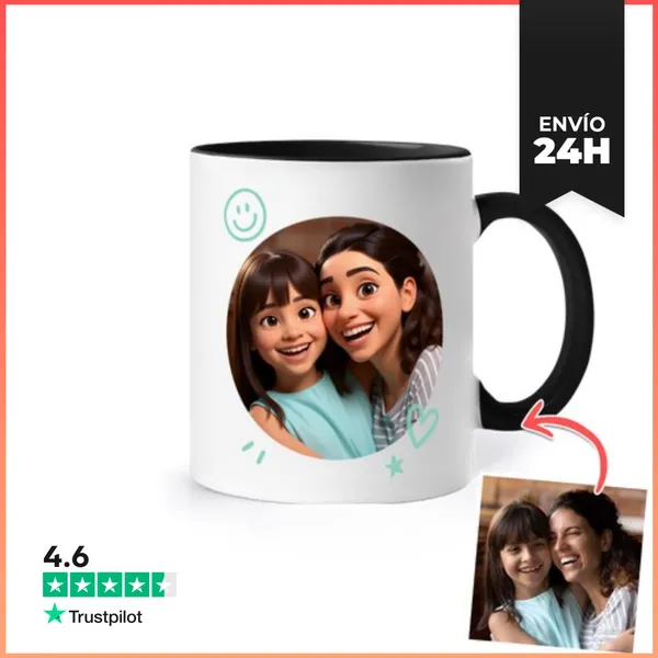 Taza De Colores Efecto Animación 3D Taza Mom Daughter Financial